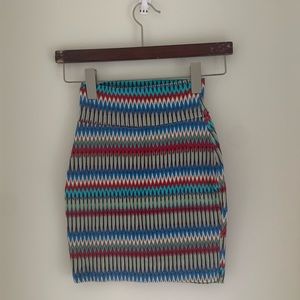 Stretchy Tribal Print Skirt